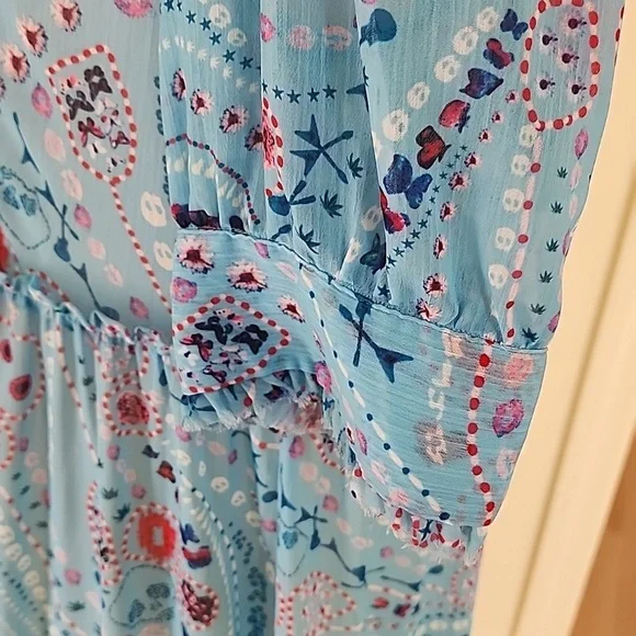 Zadig and voltaire medium turquoise rapidly print psyche maxi dress .